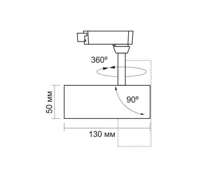 LED світильник трековий VIDEX 10W 4100K білий VL-TR04-104W - 299426