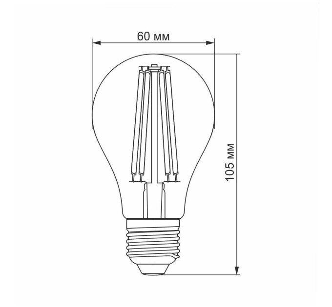 LED лампа VIDEX Filament A60FA 10W E27 2200K бронза VL-A60FA-10272 - 299044