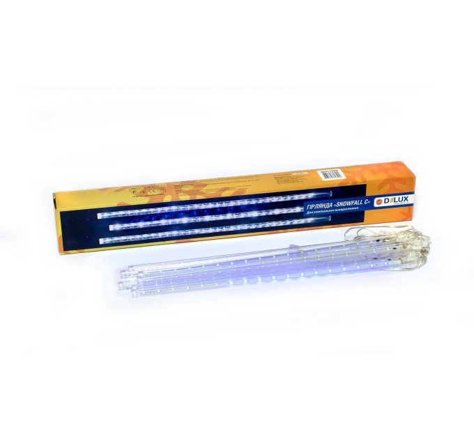 Гірлянда зовнішня DELUX Snowfall C 384LED 8*0,5m син/проз. IP 44 EN з вбудованим контролером
