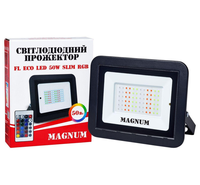 Прожектор світлодіодний MAGNUM FL ECO LED 50Вт slim RGB IP65