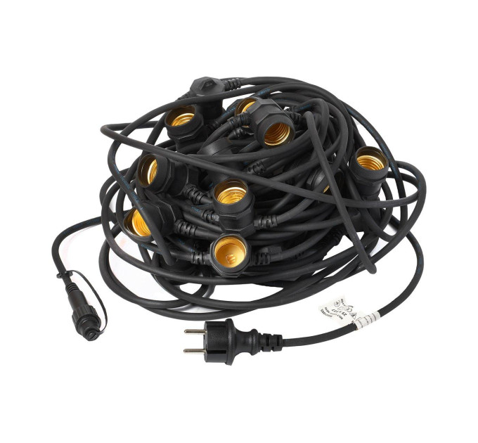Гірлянда зовнішня Delux Belt Light NEW 20 м 25 патронів Е27 (без ламп) чорн IP 65 EN