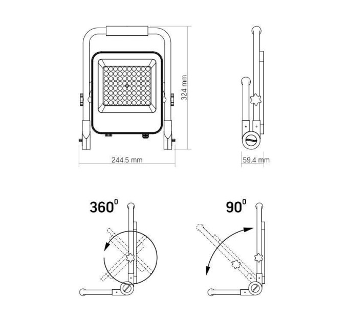 LED прожектор акумуляторний PREMIUM VIDEX F2A 50W 5000K VL-F2A-505 - 482479