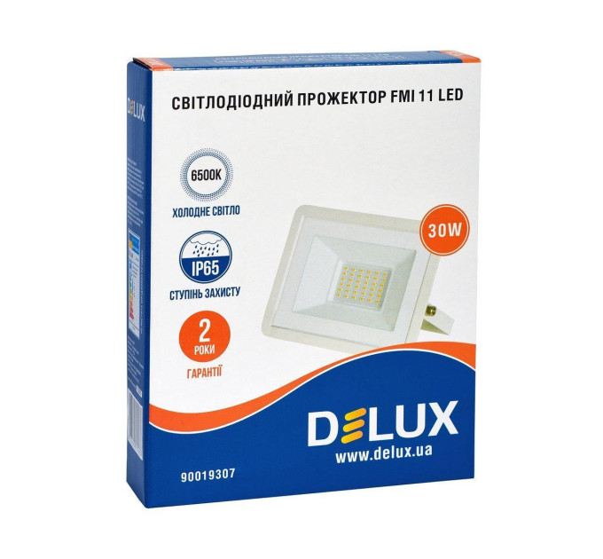 Прожектор світлодіодний DELUX FMI 11 LED 30Вт 6500К IP65 білий