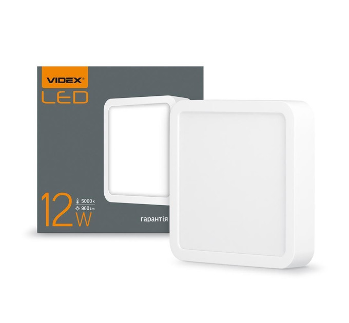 LED Світильник накладний квадрат VIDEX 12W 5000K White VL-DLSS-125 - 294094