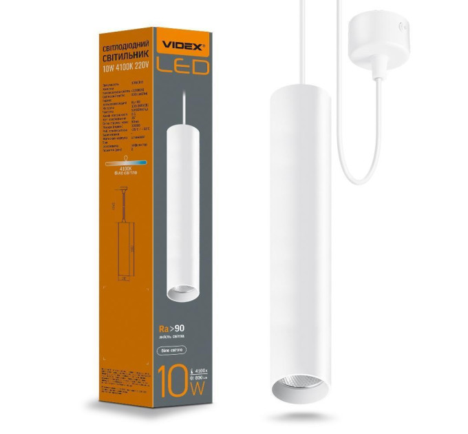 LED світильник підвісний накладний VIDEX 10W 4100K білий VL-SP-10034W - 480758