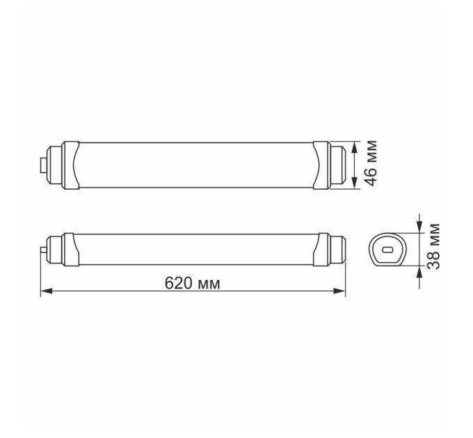 LED світильник IP65 лінійний магістральний VIDEX 18W 0,6М 5000K VL-BNWL-18065 - 295701