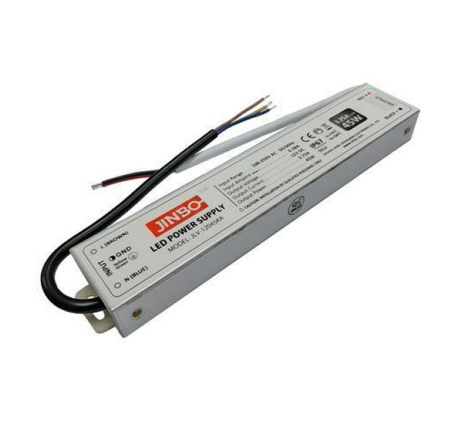 Блок живлення JINBO 45 Вт 220В AC/12В DC IP67 ( JLV-12045KA-W )