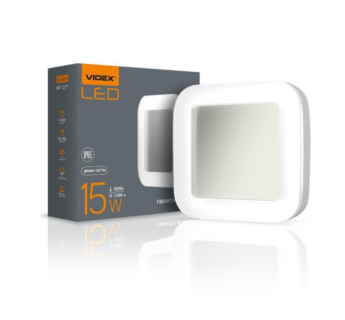 LED світильник ART IP65 квадратний VIDEX 15W 5000K VL-BHFS-155 - 298344