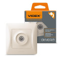 Розетка TV одинарна телевізійна кремова VIDEX BINERA VF-BNSK1TVME-CR - 296074