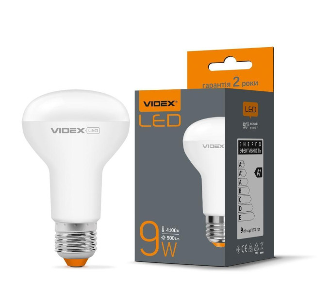 LED лампа VIDEX R63e 9W E27 4100K VL-R63e-09274 - 294148