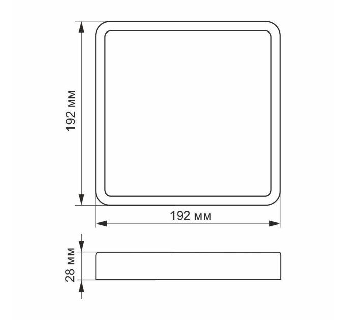 LED Світильник накладний квадрат VIDEX 18W 5000K Black VL-DLSS-185B - 485067