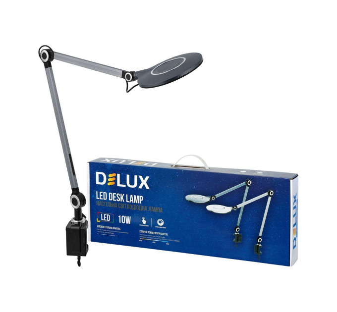 Світильник світлодіодний настільний DELUX TF-530 10 Вт LED 3000K-4000K-6000K чорний