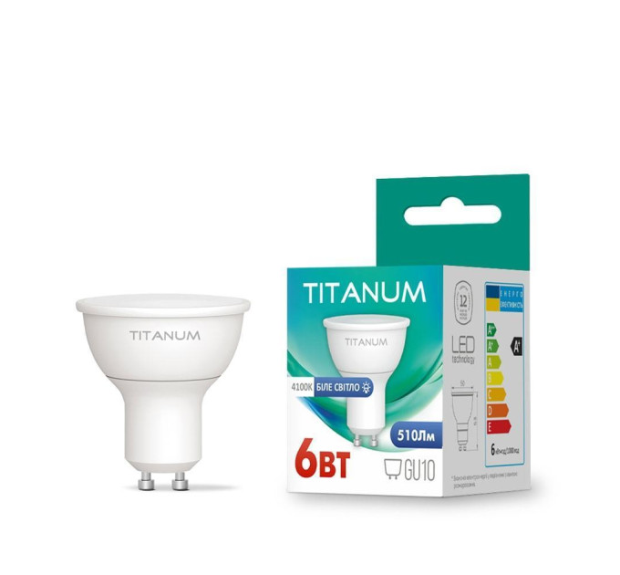 LED лампа TITANUM MR16 6W GU10 4100K TLMR1606104 - 482370