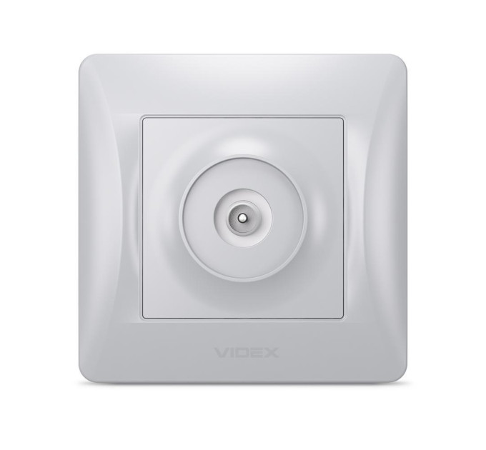 Розетка TV одинарна телевізійна срібний шовк VIDEX BINERA VF-BNSK1TVME-SS - 297033