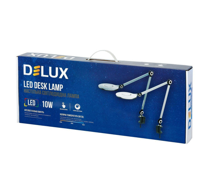 Світильник світлодіодний настільний DELUX TF-530 10 Вт LED 3000K-4000K-6000K сріблястий