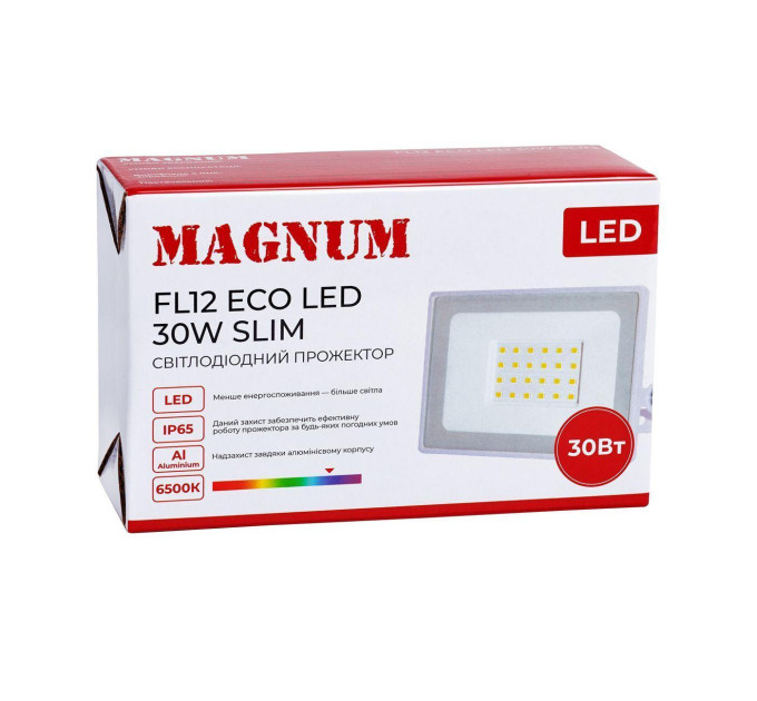 Прожектор світлодіодний MAGNUM FL12 ECO LED 30Вт slim біл. 6500К IP65