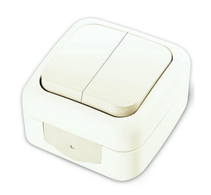 Вимикач VI-KO Palmiye білий 2кл накладний IP54 (90555402)