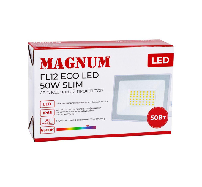 Прожектор світлодіодний MAGNUM FL12 ECO LED 50Вт slim біл. 6500К IP65