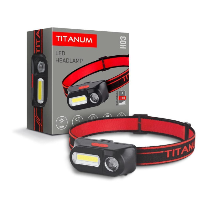Налобний світлодіодний ліхтарик TITANUM TLF-H03 180Lm 6500K TLF-H03 - 483360