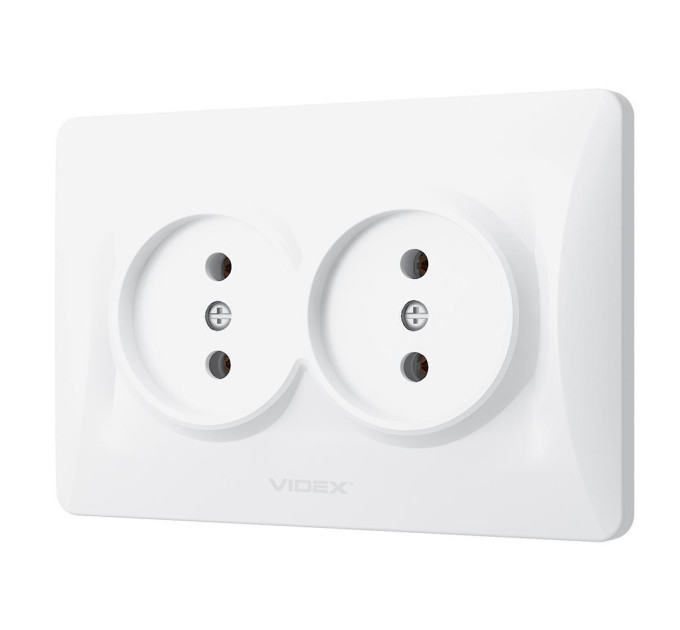 Розетка подвійна біла VIDEX BINERA VF-BNSK2-W - 295015