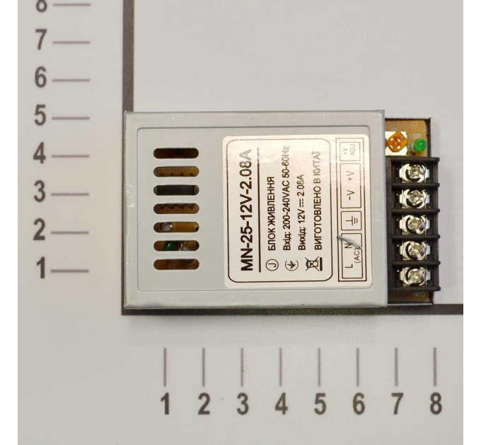 Блок живлення LED LIGHT 24W 220AC 12V DC IP20 відкритий ( MN-25-12V-2.08A )