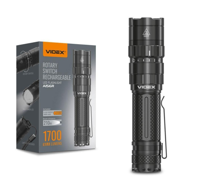 Портативний світлодіодний ліхтарик VIDEX VLF-A156R 1700Lm 6500K VLF-A156R - 480994