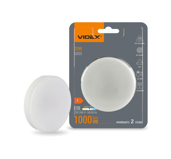 LED лампа VIDEX GX53 10W 4100K 220V VL-GX53-10534 - 487627