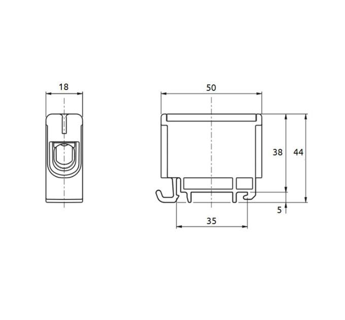 Клемник на DIN-рейку Al 6-50/Cu 2.5-50 мм² синій Промфактор ( FT1050N )