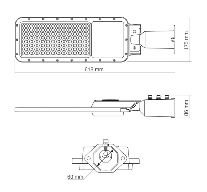 LED ліхтар вуличний VIDEX IP65 SLE17 150W 16500Lm 5000K 220V VL-SLE17-1505 - 487412