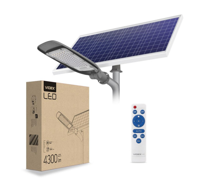 LED вуличний ліхтар автономний VIDEX 60W 5000K VL-SLSO-605 - 481700
