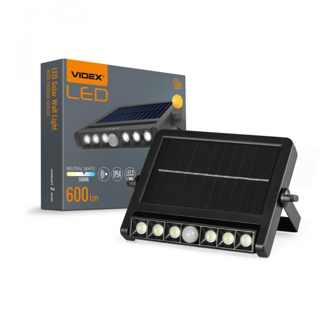 LED світильник автономний настінний IP54 VIDEX 600Lm 5000K Сенсорний VL-WLSO-025-S - 484312
