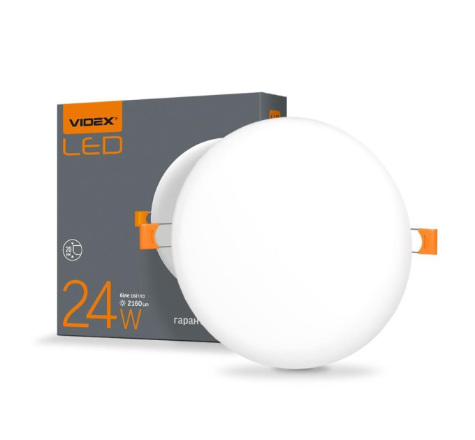 LED світильник безрамковий круглий VIDEX 24W 4100K VL-DLFR-244 - 298191
