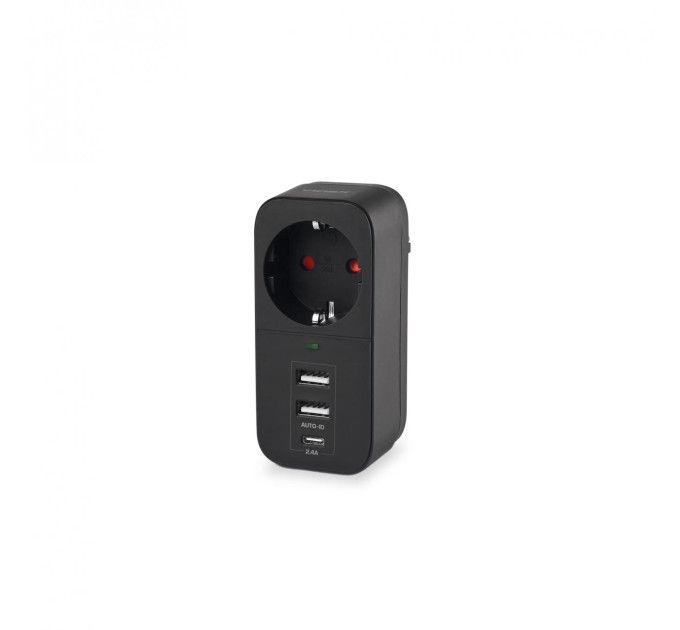 Мережевий адаптер VIDEX ONCORD з/з 1п 2.4A 2USB+USB-C Black VF-AD1G2U1C-B - 484855