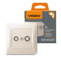 Розетка TV+SAT кінцева кремова VIDEX BINERA VF-BNSK2TVSATE-CR - 296081