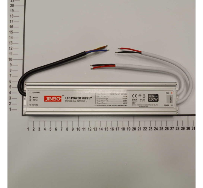 Блок живлення JINBO 150 Вт 220В AC/12В DC IP67 ( JLV-12150KA-L )