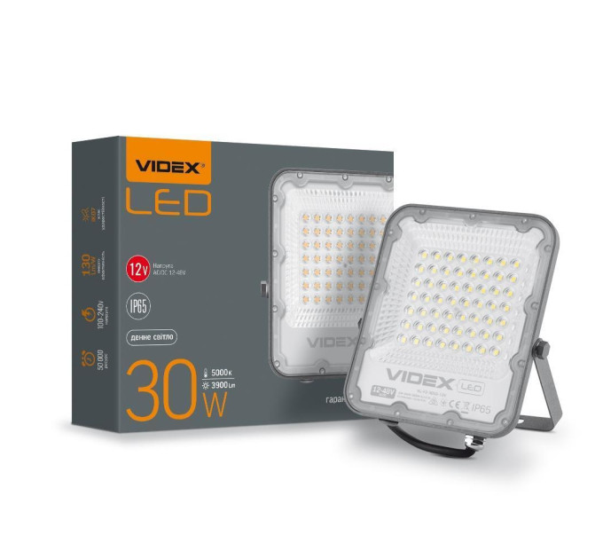 LED прожектор PREMIUM VIDEX F2 30W 5000K AC/DC12-48V VL-F2-305G-12V - 299617