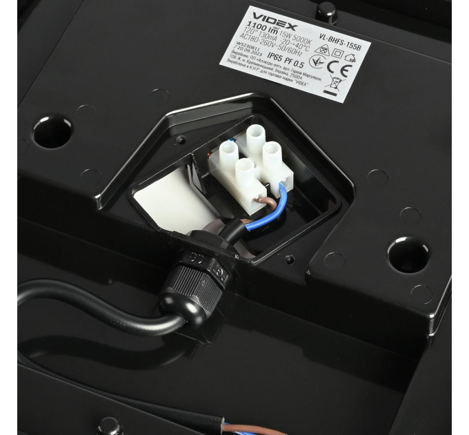 LED світильник ART IP65 квадратний VIDEX 15W 5000K Black VL-BHFS-155B - 485180