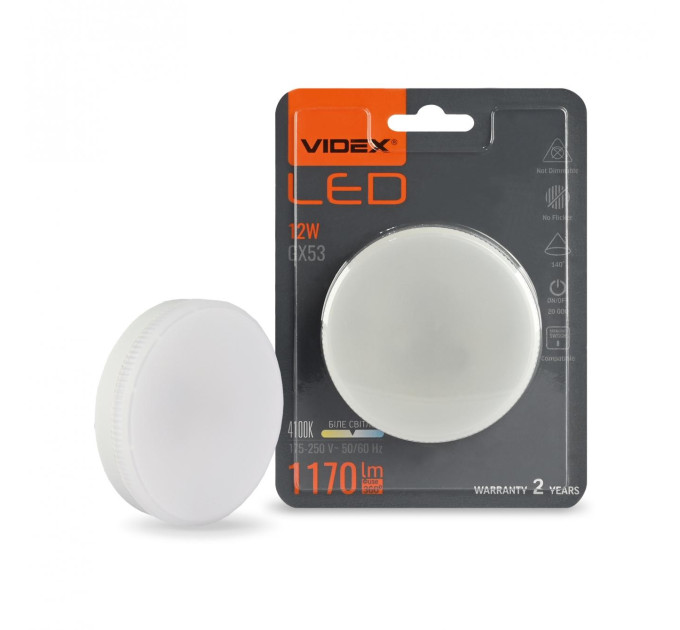 LED лампа VIDEX GX53 12W 4100K 220V VL-GX53-12534 - 484800