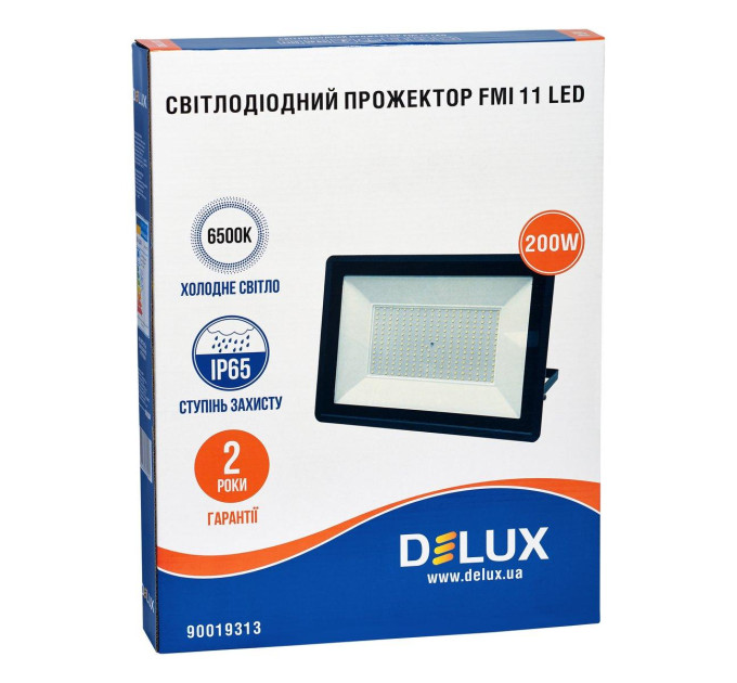 Прожектор світлодіодний DELUX FMI 11 LED 200Вт 6500К IP65 чорний