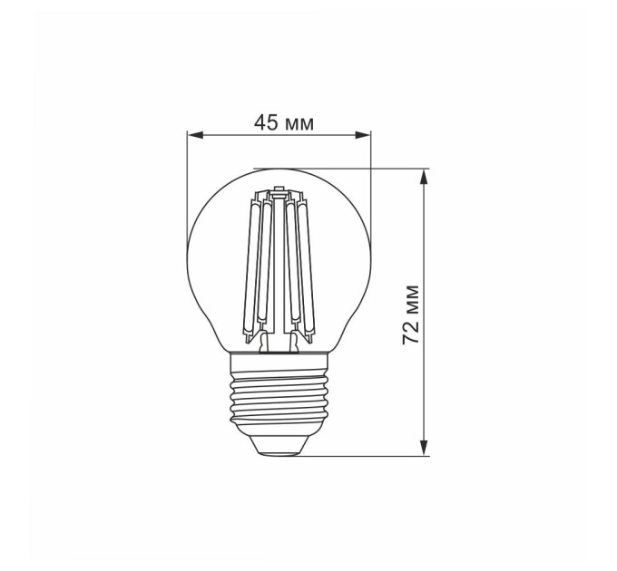 LED лампа VIDEX Filament G45F 6W E27 4100K VL-G45F-06274 - 299105