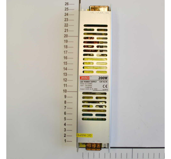 Блок живлення JINBO 200 Вт 220В AC/12В DC IP20 відкритий ( JLV-12200KS )