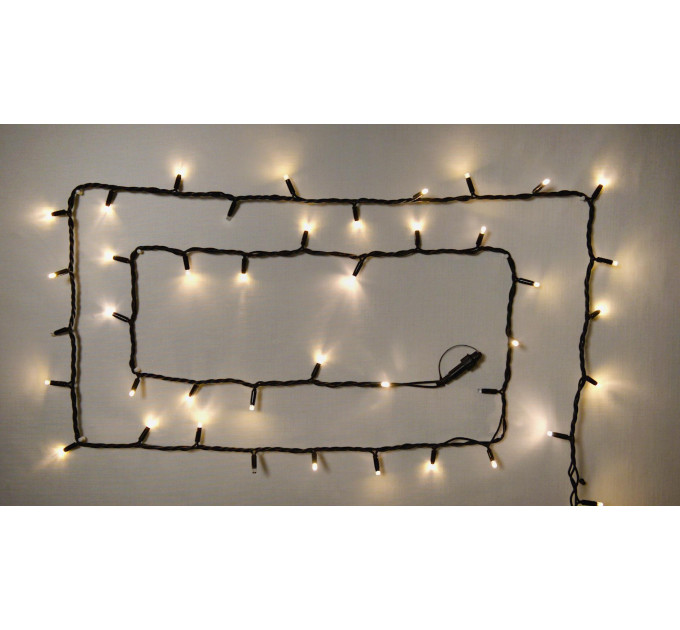 Гірлянда зовнішня DELUX STRING 100 LED 10m (2x5m) теплий білий/чорний IP44 EN