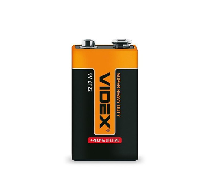 Батарейка сольова Videx 6F22/9V (Крона) 1шт SHRINK 6F22/9V/S - 291062 - ціна за 1 шт. 37.00 грн., замовлення кратно блістеру (2/4/5/10шт)