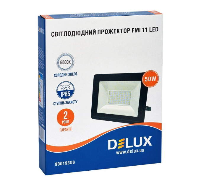 Прожектор світлодіодний DELUX FMI 11 LED 50Вт 6500К IP65 чорний