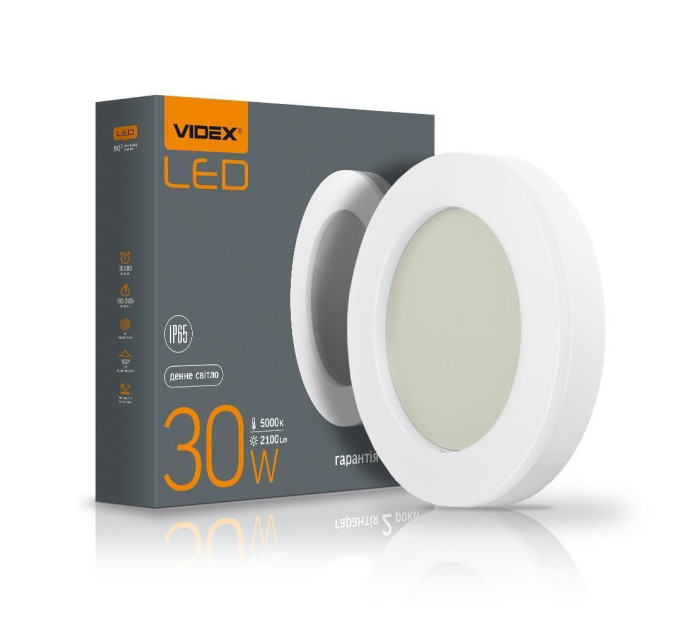 LED світильник ART IP65 круглий VIDEX 30W 5000K VL-BHFR-305 - 299150