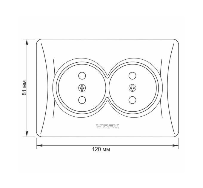 Розетка подвійна кремова VIDEX BINERA VF-BNSK2-CR - 296067