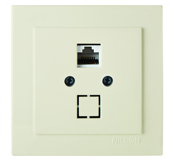 Розетка Nilson Touran кремова комп'ютерна  CAT5e RJ45 ( 24121044 )