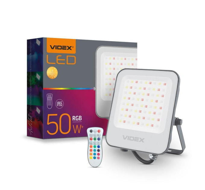 LED прожектор VIDEX 50W RGB 220V (VL-F3-50-RGB) VL-F3-50-RGB - 482981