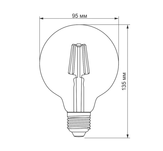 LED лампа TITANUM Filament G95 6W E27 2200K бронза TLFG9506272A - 298672