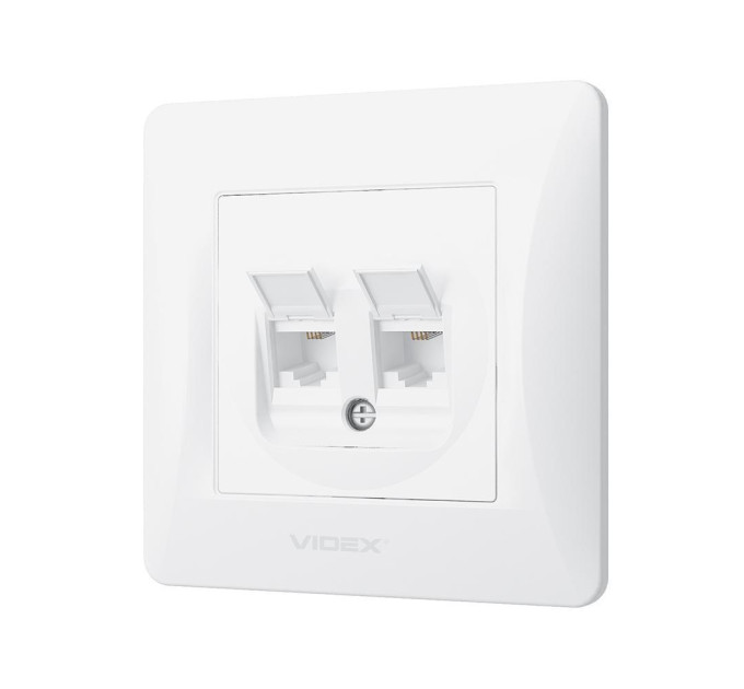 Розетка CAT6+CAT3 подвійна біла VIDEX BINERA VF-BNSK2PC6TF3-W - 295688